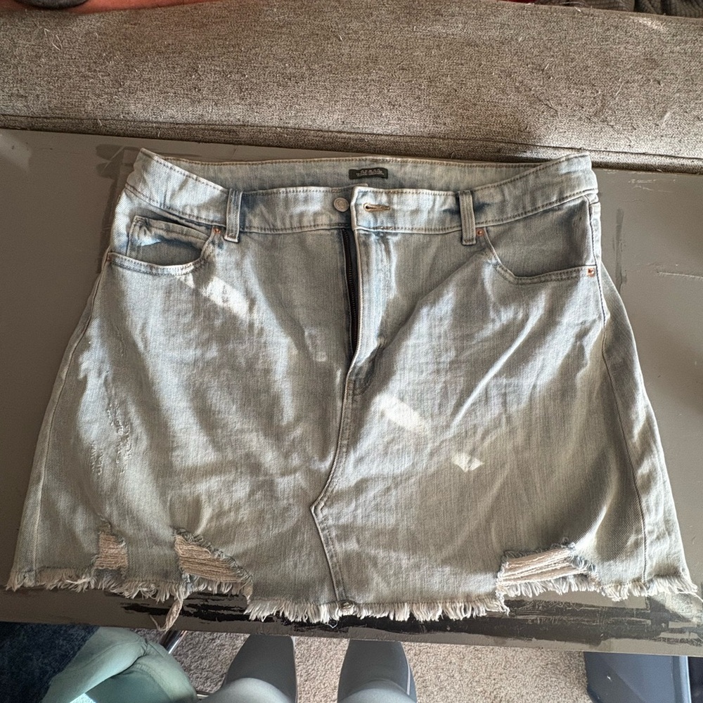 Wild Fable Light Blue Distressed Mini Skirt
